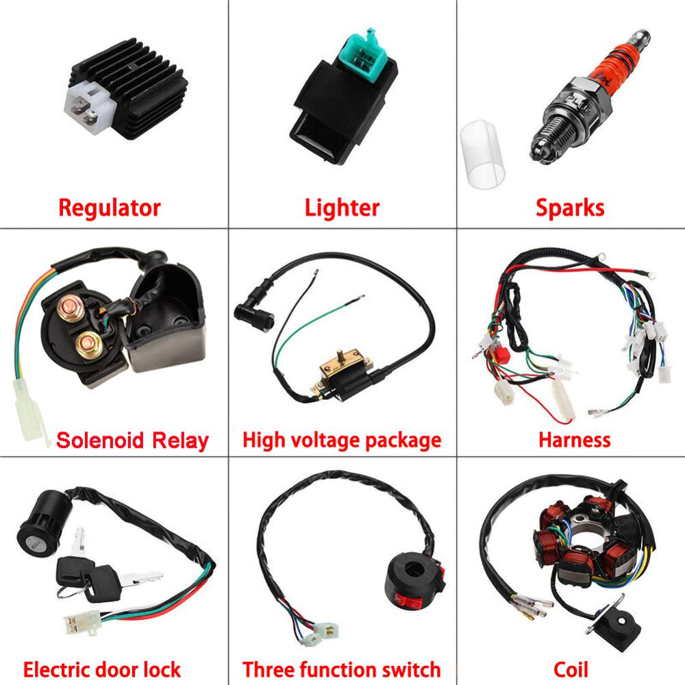 Quad Wire Harness Suitable For 50cc 70cc 90cc 110cc 125cc Chinese Electric Start for ATV electric start assembly Tools