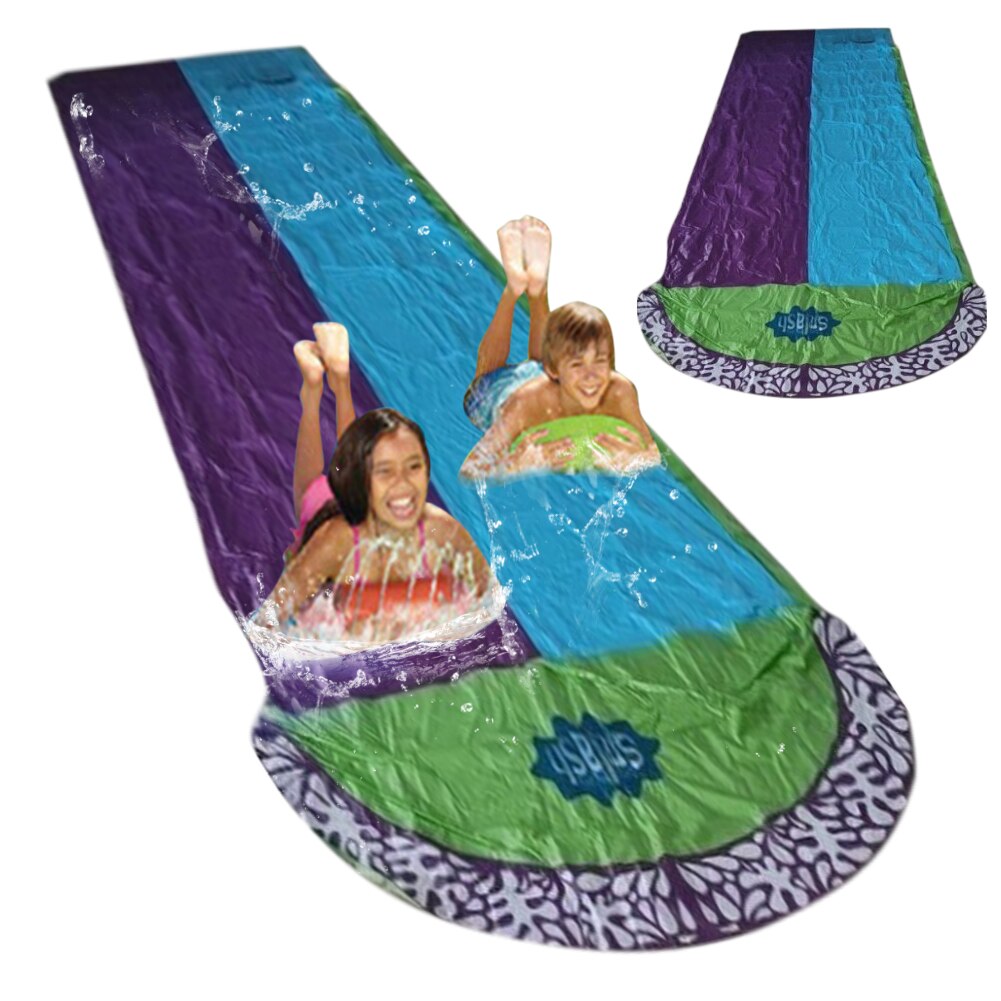 480X140Cm Opblaasbare Dubbele Surf Waterglijbaan Waterdichte Watersport Achtertuin Waterglijbaan Water Games Slider Spray Sprinkler Speelgoed