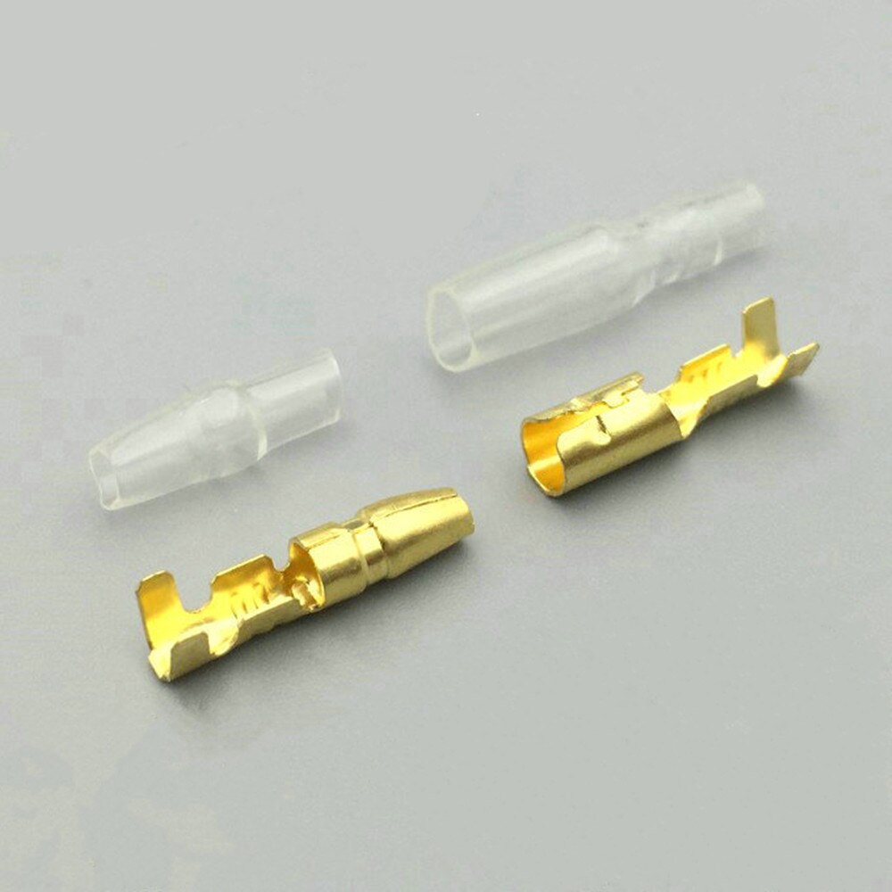 50 juegos (200Ppcs) x 4,0 terminal de bala, Conector de cable eléctrico para coche, diámetro de 4mm: Blanco