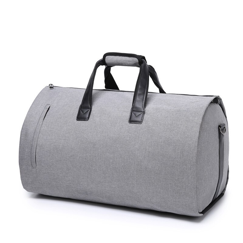 simple travel bag men's waterproof Oxford cloth suit bag shoulder messenger handbag casual travel bag 22 inch: Light Grey