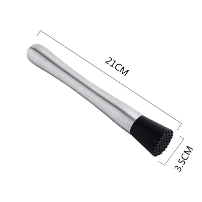 Machacador de metal de limón de acero inoxidable, herramientas para agitar, herramientas de cóctel,: Silver