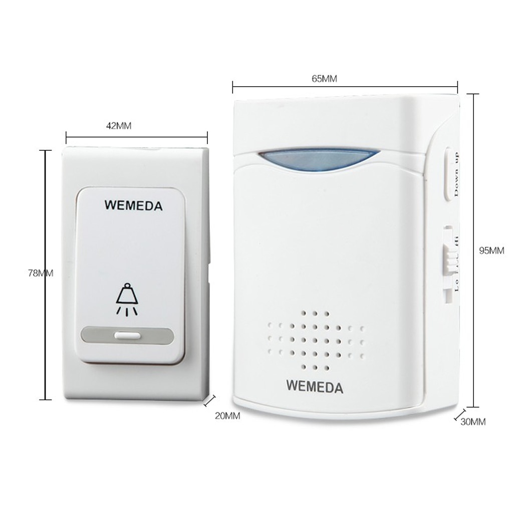 Music radio doorbell Wireless doorbell with 38 melodies and 3 volume levels, up
