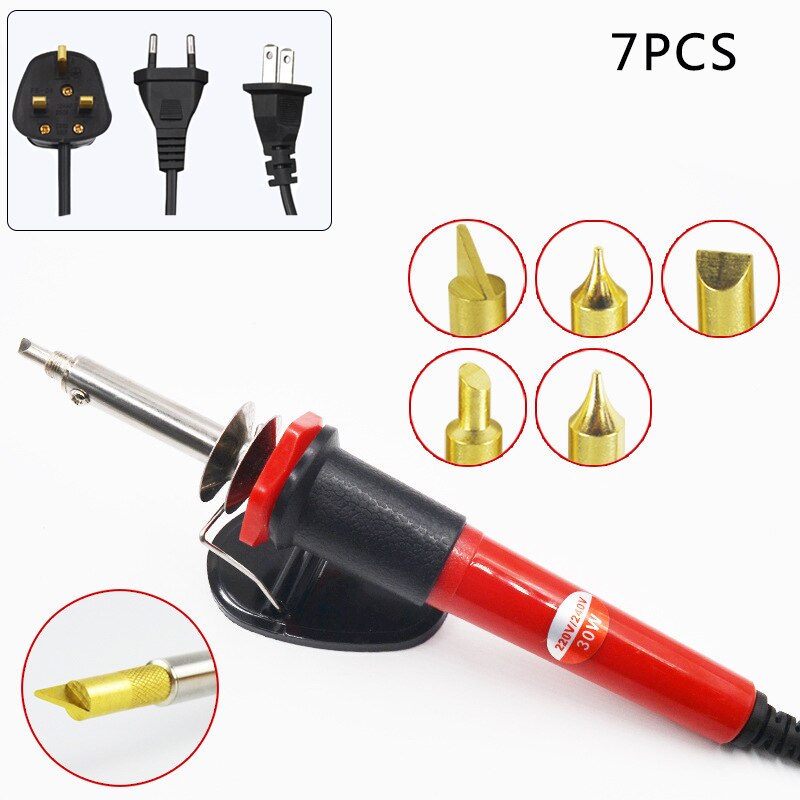 28 Uds. Herramienta de grabado de pirograbado de hierro de soldadura ajustable, pluma de grabado en relieve de madera, conjunto de puntas de soldadura, Kit de puntas de soldadura, enchufe EU/US/UK
