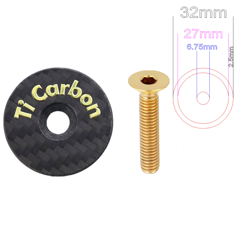 Capuchon supérieur de tige de vélo en carbone avec vis pour Tube de fourche de direction de 31.8mm-28.6mm 1 1/8 pouces OD2, couvercle de capuchon de casque: violet