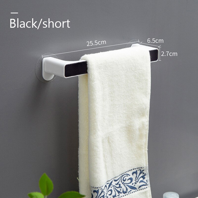 Rejilla para almacenamiento de toallas de baño, toalla con perforaciones rejilla para almacenamiento de toallas, gancho montado en la pared, toallitas de cocina, aparatos colgantes: Short black