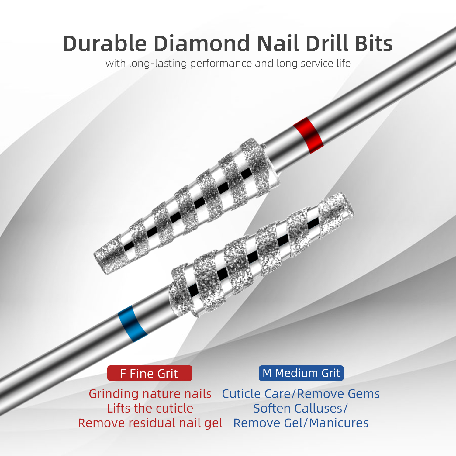 Tornado-brocas de diamante para uñas, fresa de taladro en espiral para manicura, accesorio de máquina eléctrica, lima de uñas, herramienta removedora de Gel
