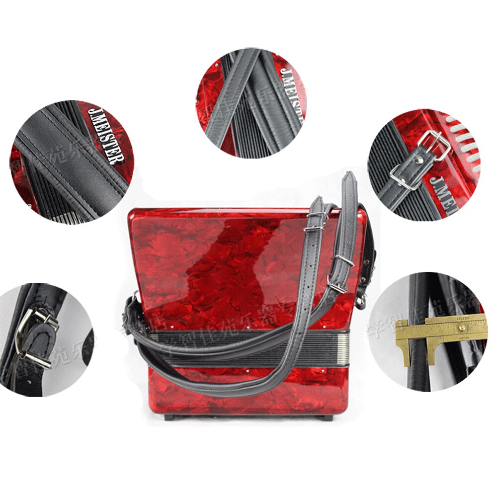 2pcs Thick Adjustable Acoustic Electric Bass Accordion Leather Shoulder Straps set For Retro Thick 80 96 120 Bass Accordion