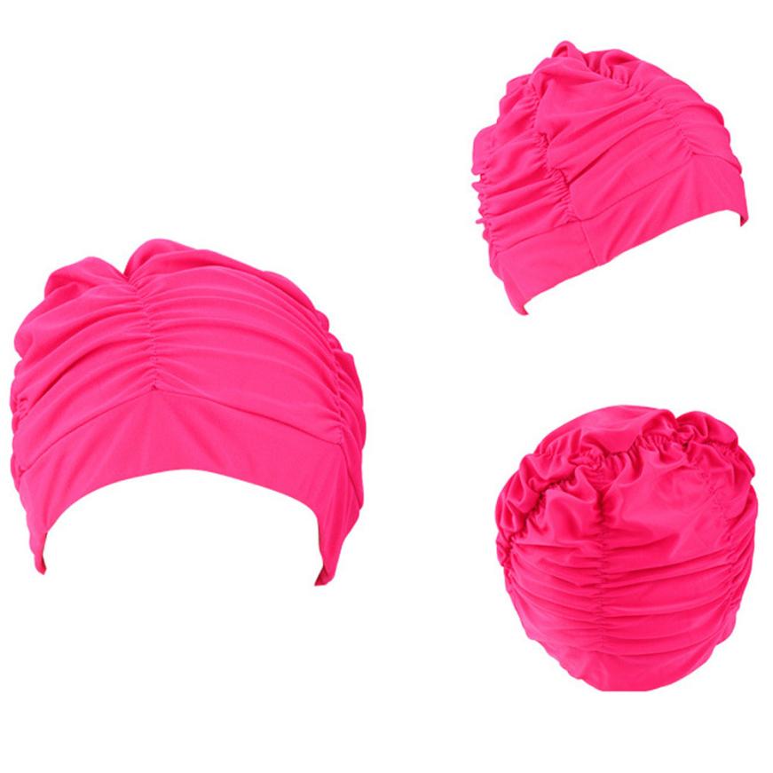 Zwemmen Hoed Vrouwen Unisex Haar Badmuts Badmuts Stretch Drape Waterdichte Flexibele Badmuts Oor Beschermen Lang Haar