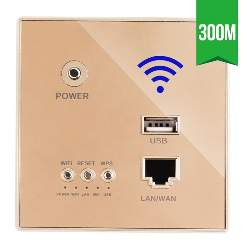 Repetidor WIFI inalámbrico inteligente, extensor de pared, Panel enrutador integrado, enchufe USB, 300Mbps, 220V