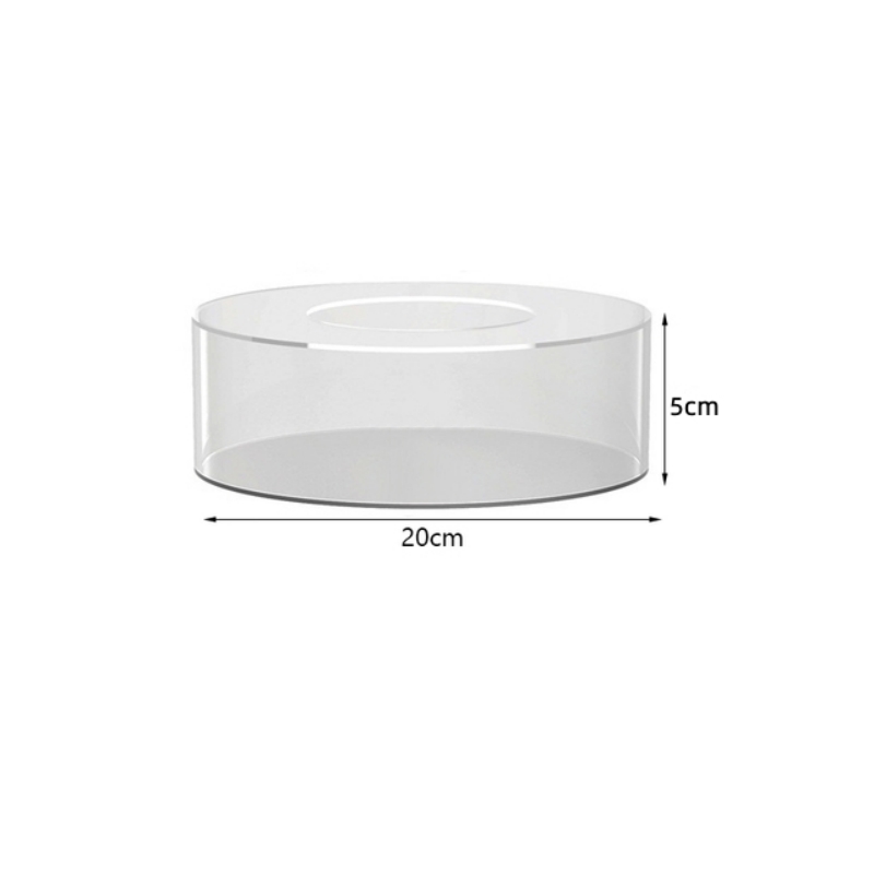 Tablero de exhibición de pastel acrílico, bandeja raspadora más suave con borde redondo para pastel, Base de tablero recargable, herramientas de soporte para pastel transparente, 1 ud.: Multicolor