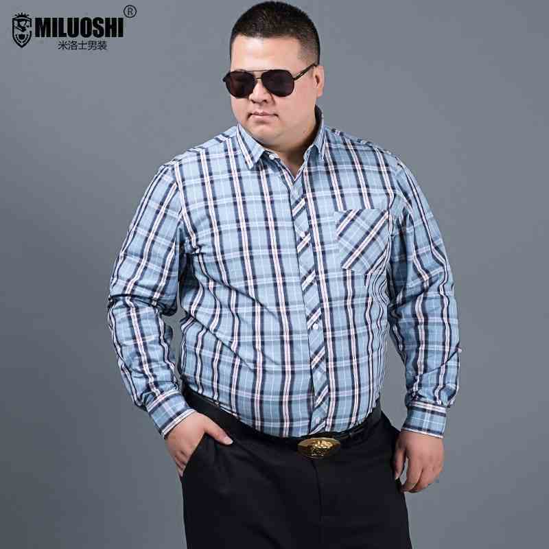 Plus größe 10XL 8XL 9XL 6XL 5XL 4XL Männer Kleidung verlieren passen Männer Langarm-Shirt Männer Plaid Baumwolle lässig Männer Shirt Sozialen: 1 / 7XL