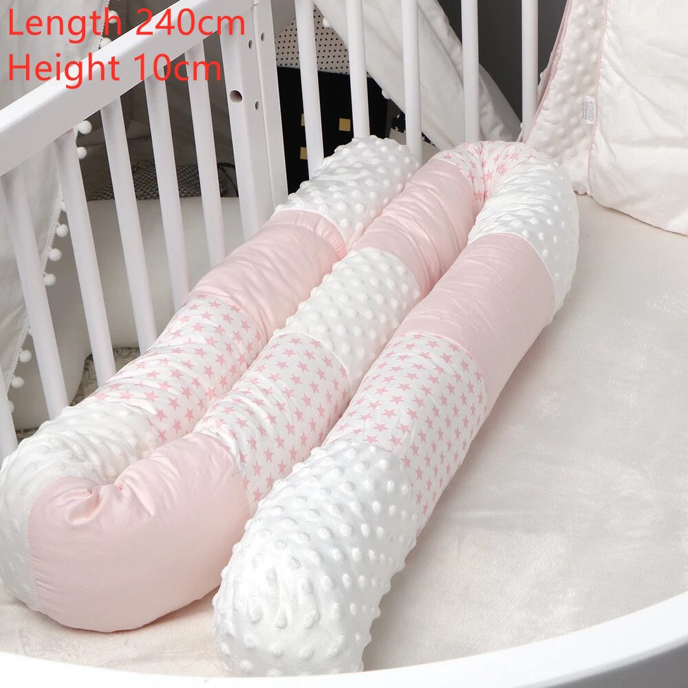 Pasgeboren Baby Bed Wieg Bumper Lange Kussen Voor Peuter Slapen Kussen Cot Hek Kinderkamer Beddengoed Protector: WIT