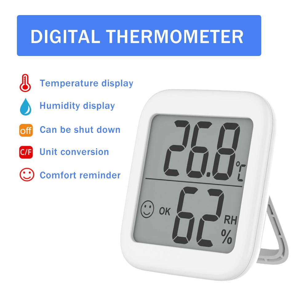 Accurate Indoor Wall Mounted Temperature Humidity Gauge With Notification Alert And LCD Display Digital Temp Humidity Monitor