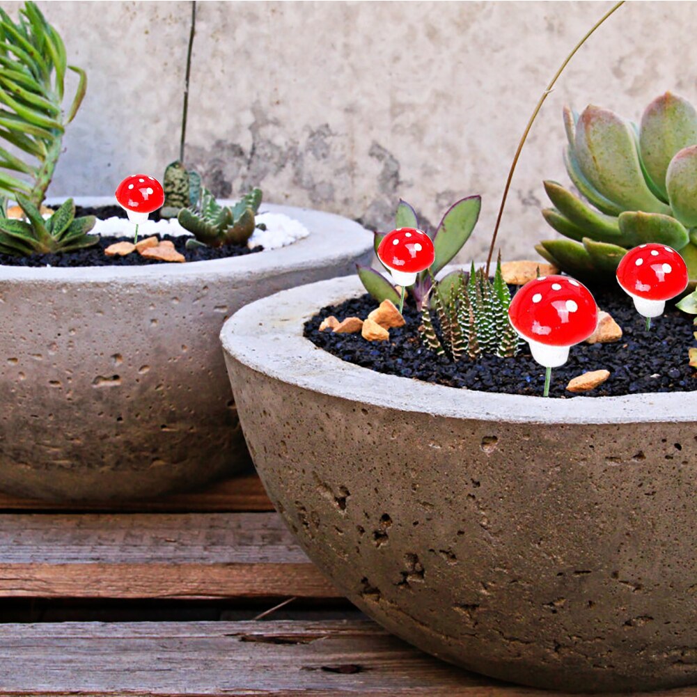 Mini planta de espuma Artificial Hongo de 2cm, 10/50 Uds., Terrario de jardín de hadas miniaturas con decoraciones artesanales de musgo, decoración de resina para bonsái