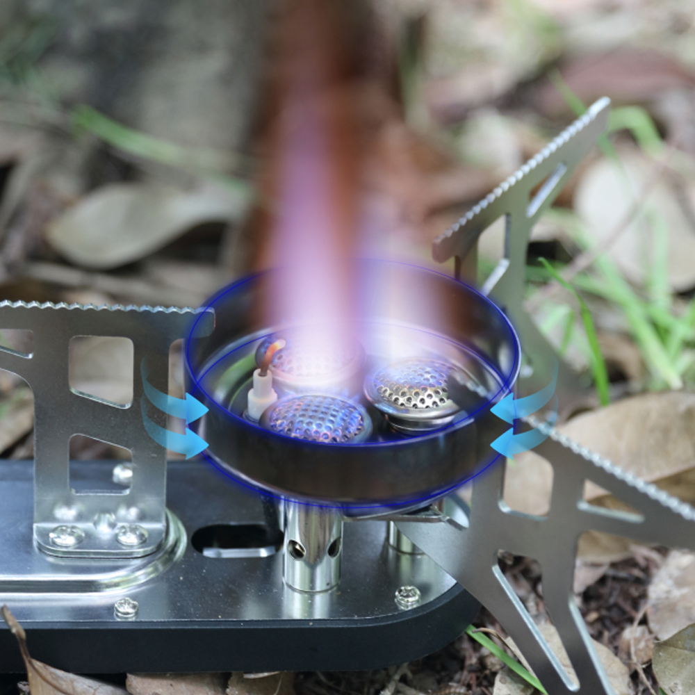 Tragbarer Camping Gasherd 3800w klappbarer Außen kassetten Herde Gasbrenner Grill Grill Grill Camping Reisen Wandern Gasbrenner