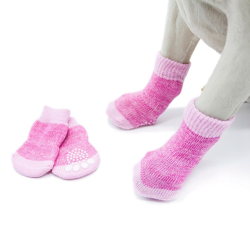 Antislip Gebreide Katoen Hond Sokken Voor Kleine En Middelgrote Honden Franse Bulldog Puppy Warm Walk Hond Sokken Leuke kleding Huisdier Sokken