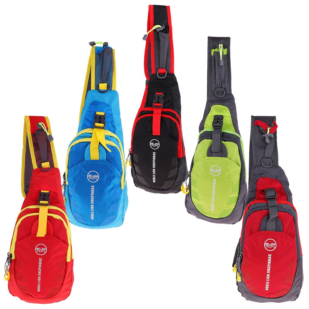 Men City Jogging Bags Nylon Bag Pack Travel Hiking Cross Body Messenger Shoulder Chest Bag Adjustable Shoulder Strap