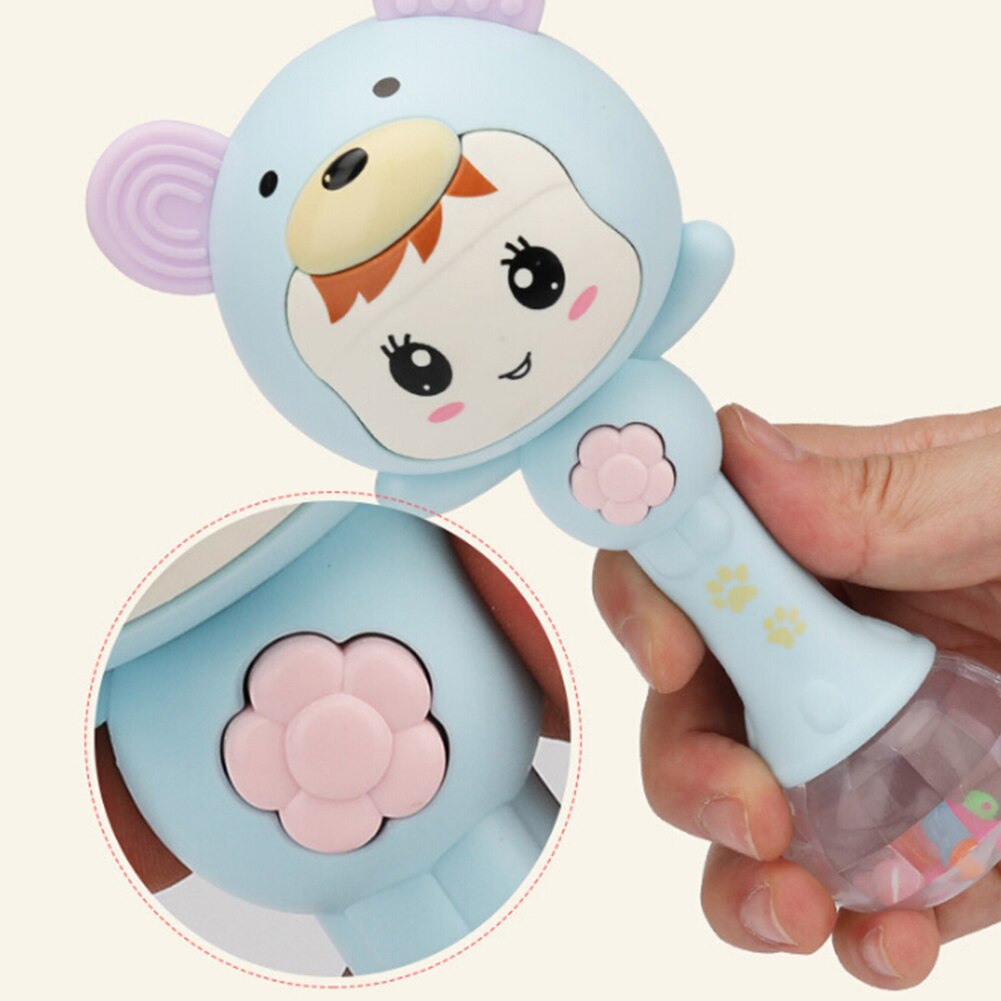 LED Glowing Hand Rattle Music Sand Hammer Soft Teether Development Baby Toy Rattle Plastic Hand Bell Intelligence Grasping Balls