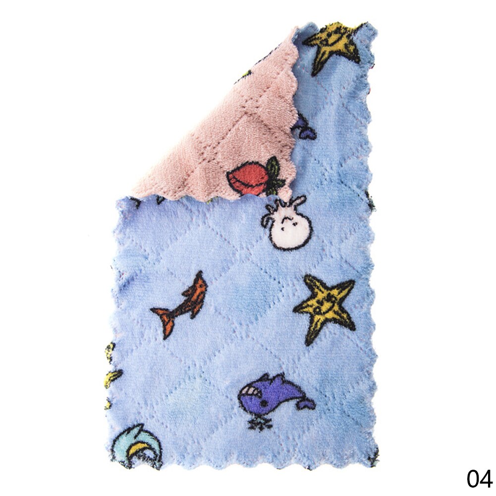 Keuken Anti-Vet Poetslappen Coral Fluwelen Super Absorberende Microfiber Schoonmaakdoekje Thuis Wassen Schotel Keuken Schoonmaken Handdoek: Blue Pink-16x27cm
