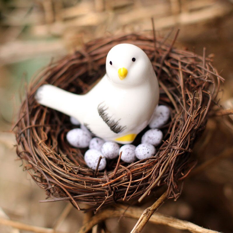 1PC Cute Handmade Vine Brown Bird Nest House Nature Craft Home Decoration