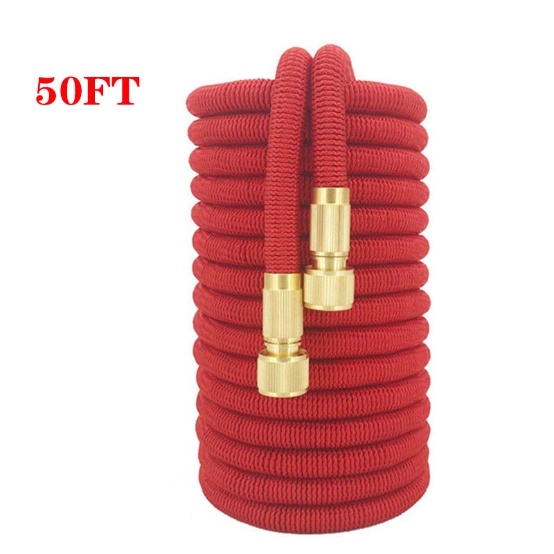 25ft-100ft Garden Watering Hose Retractable flexible Rubber Garden Hose High Pressure Car Wash Hose Garden Watering Supplies: 50FT-15M