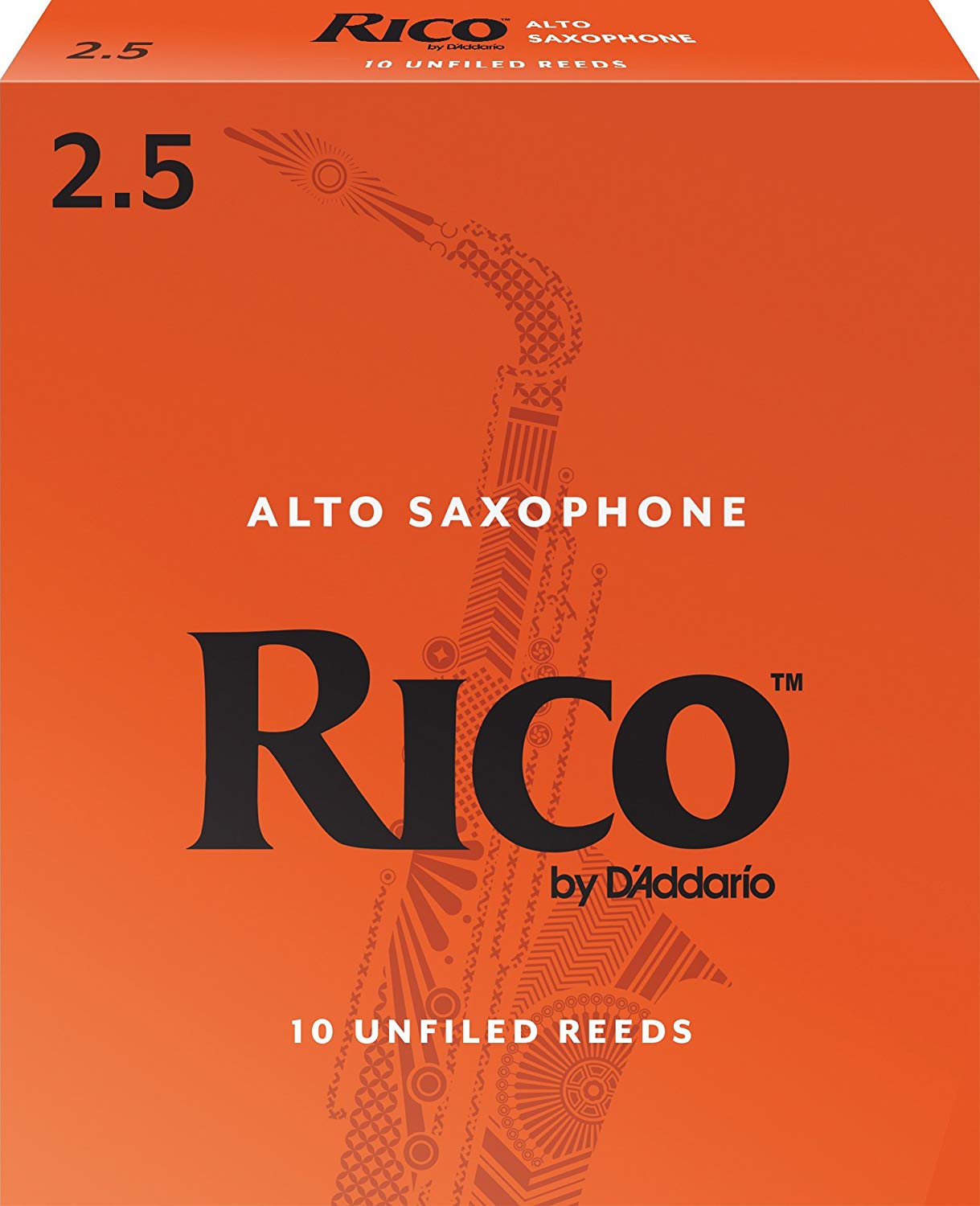 Rico door D'Addario Altsax Saxofoon Rieten, Sterkte 2.0/2.5/3.0/3.5, 10-pack of 1-Pack, 3 of meer, Krijgen Verbeterde Vacuüm-Seal: 2.5 10 pieces set