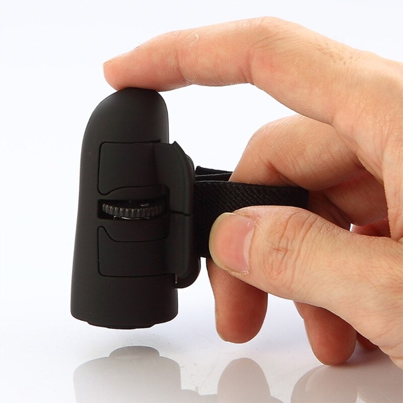 Mini Draagbare Hoge Snelheid 2.4G Usb Draadloze Luie Vinger Ringen Optische Travel Mouse 1200Dpi Voor Pc Laptop Desktop (Zwart)