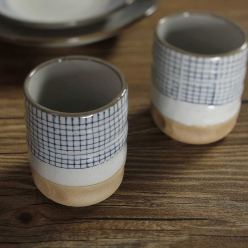 Keramisk tekopp japanska koppar mjölkkopp retro grov keramik kaffekopp