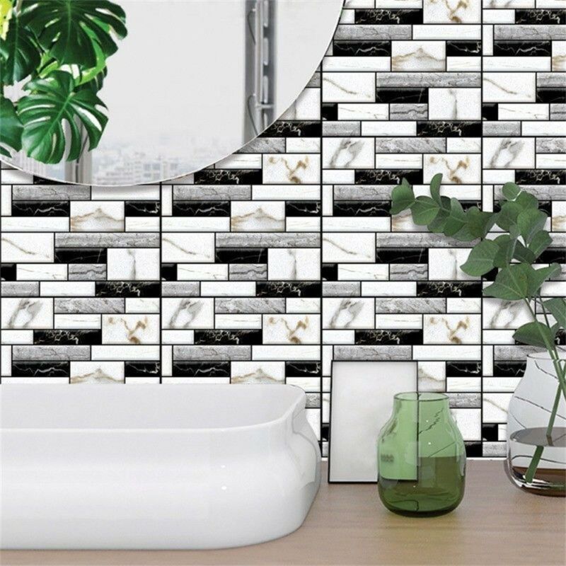 3d mosaik selvklæbende badeværelse køkkenindretning væg trappefliser klistermærke 30 x 30cm