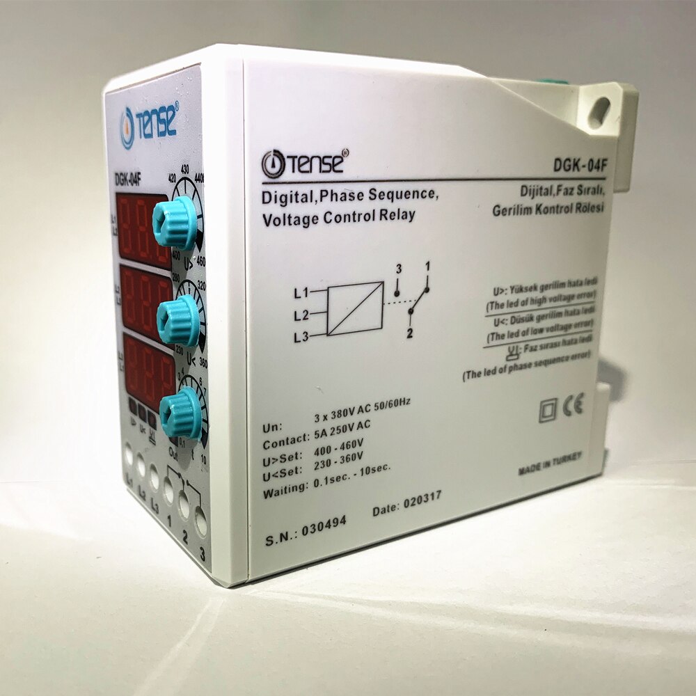 Tense DGK-04F Digital Protection Relay Phase Sequence Three Phase Failure Voltage Protection Relay