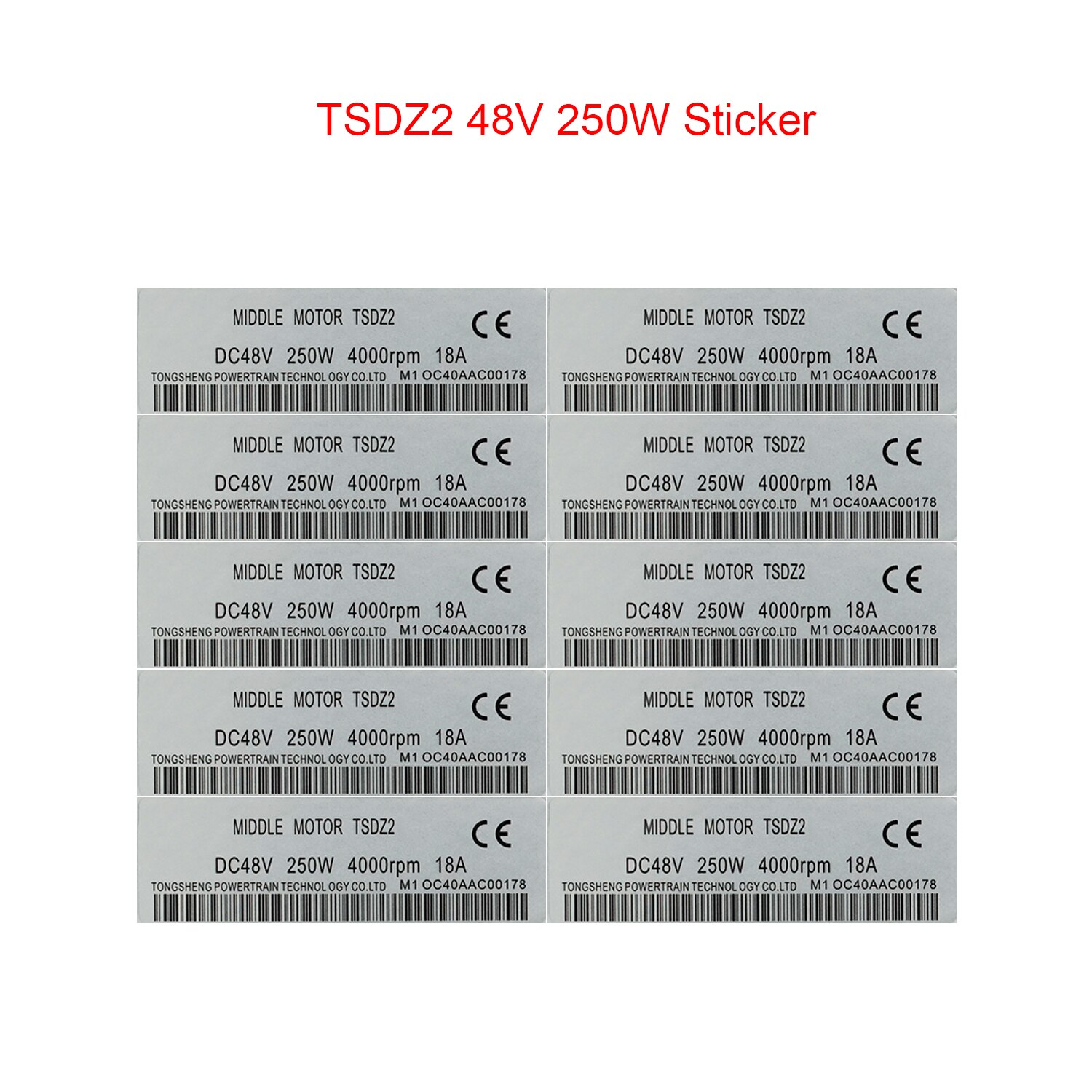 Tongsheng Mid Motor 48V 250W Stickers 10/20 Pcs/Veel Ebike Conversie Kit Sticker Voor tongsheng TDZ2