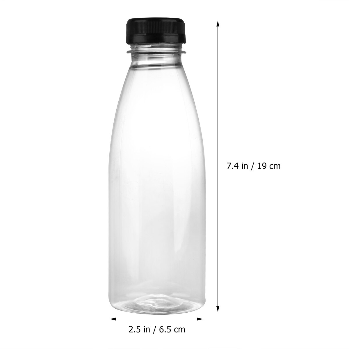 6pcs 500ml Empty Beverage Drink Bottle PET Clear Storage Containers Plastic Juice Bottle with Lids (Random Color Caps): Default Title