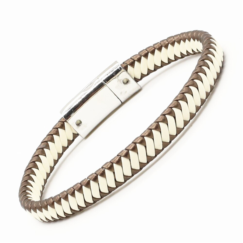 Trendikäs käsintehty kudos punos vintage naaras femme homme mies magneetti mansetti pu nahka naisten rannekoru koruja asusteita
