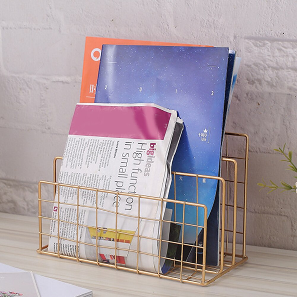 Book File Stand Iron Desktop Multi-layerBook File Stand Magazine Rack Cosmetic Storage Rack DU55
