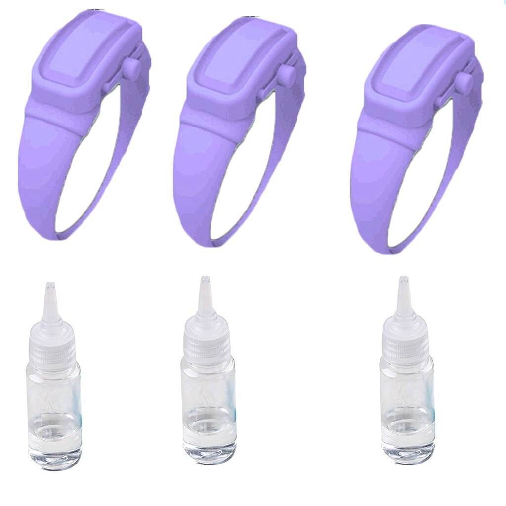 Armbånd hånd denne bærbare hånd sanitizer dispenser armbånd bærbare flydende silikone armbånd udendørs håndled wrap 817: Lilla
