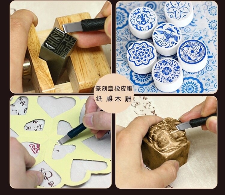 12 Pcs tungsten Stone Carving Chisel set, stone carving hand knives tools