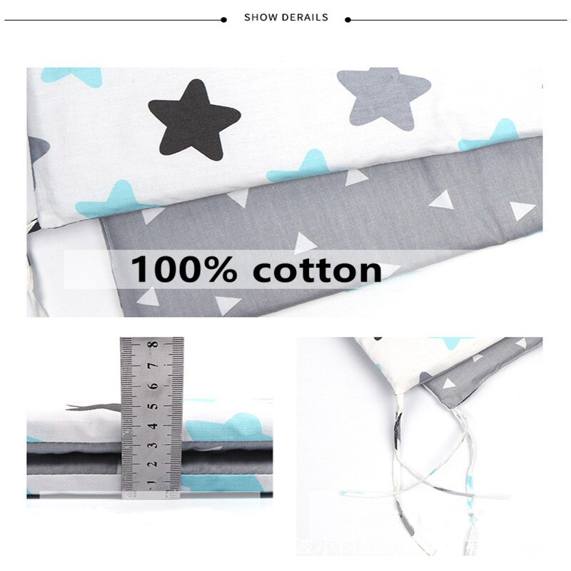 Baby Bed Crib Bumper U-Shaped Detachable Zipper Cotton Newborn Bumpers Infant Safe Fence Line bebe Cot Protector Unisex