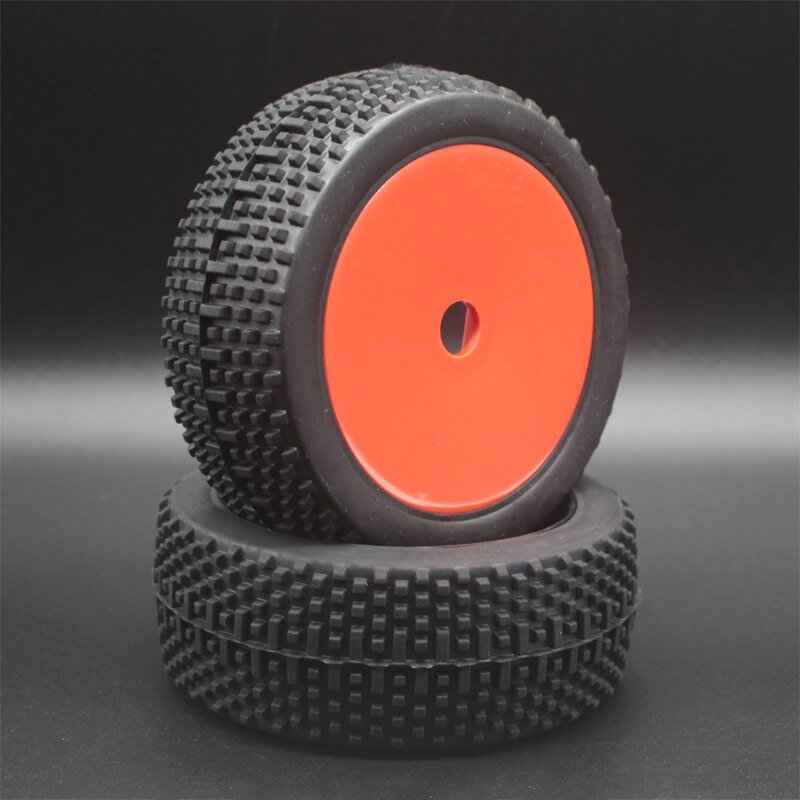 White Black Green Yellow Red RC 1:8 Off Road Car Buggy Rubber Tires & Plastic Wheel Rims HUB HEX: 81R-801-2