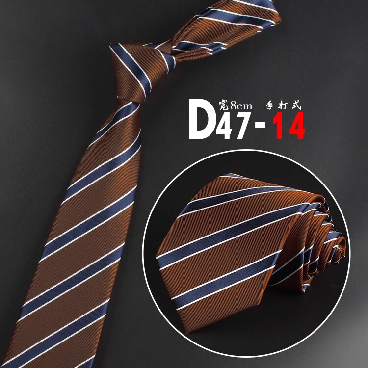 8Cm Jacquard Gestreepte Stropdas Voor Mannen Vrouwen Polyester Elegante Hals Voor Bruiloft Business Volwassen Suits Skinny Ties retro Stropdas: D47-14