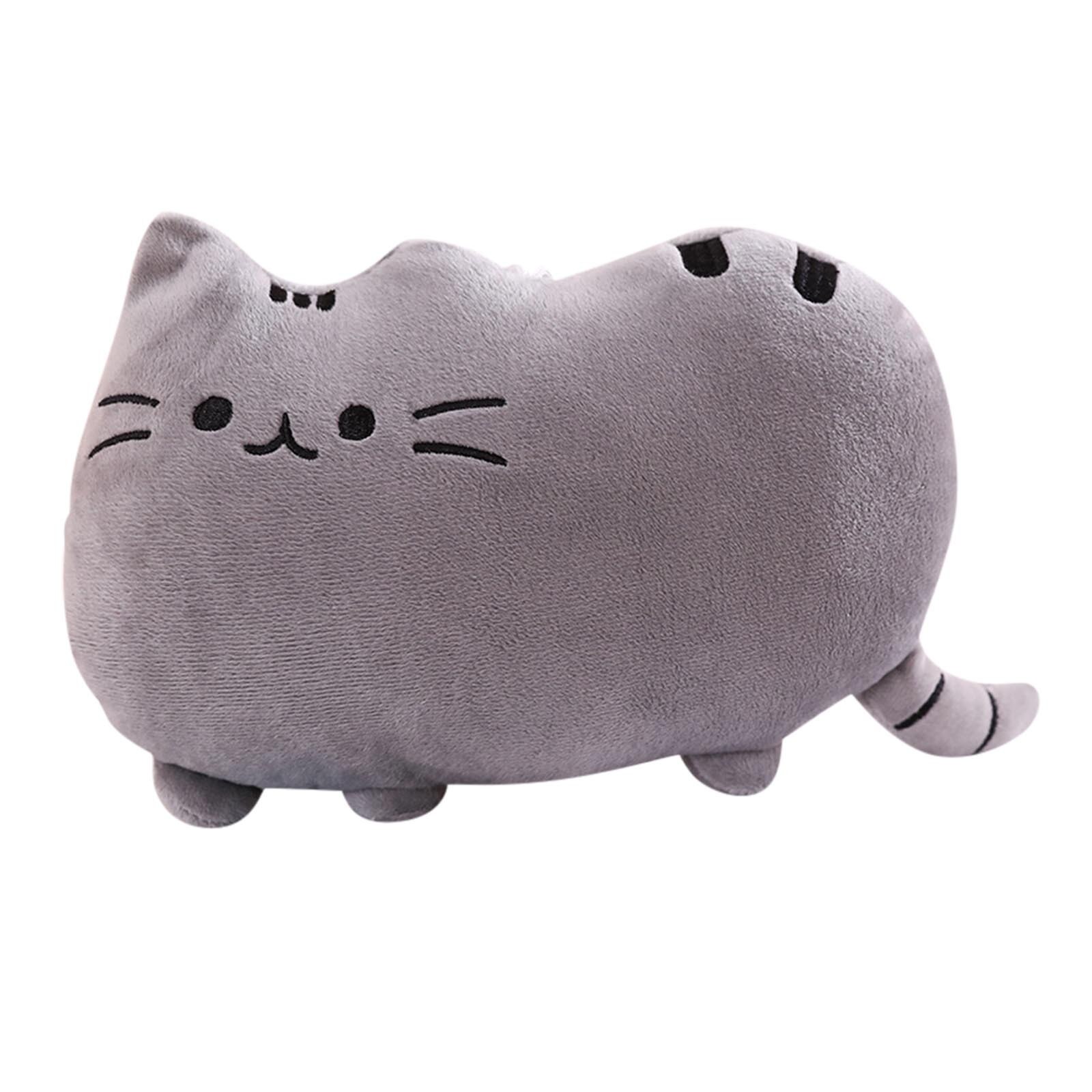 Doux en peluche mignon chat forme oreiller coussin traversin canapé jouet décor à la maison solide jouets de couleur pour enfants fille oreiller d'anniversaire: C