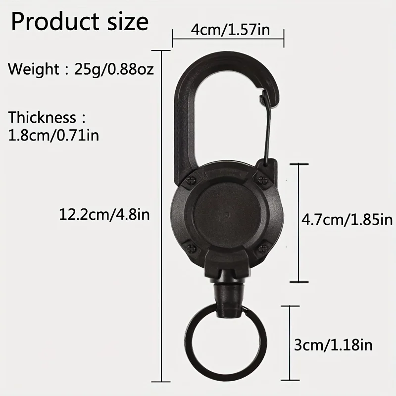 1/2/4 Uds soportes retráctiles extensibles llavero carretes de insignia Clip resistente con mosquetón llavero para hombres bolsas al aire libre