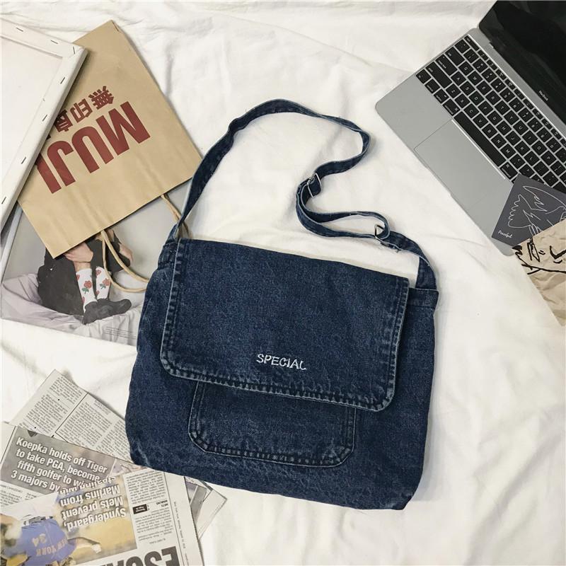 Mochilas escolares de para mujer , Bandolera vaquera para mujer, bolsa cruzada de gran capacidad para mujer, Bandolera: Deep Blue