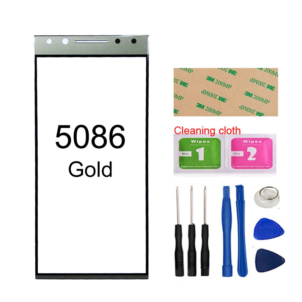 Panel frontal de cristal móvil para Alcatel 5 5086D 5086Y 5086 5086A, cristal frontal (sin pantalla táctil), cubierta de vidrio exterior, repuesto de Panel: Gold Tools