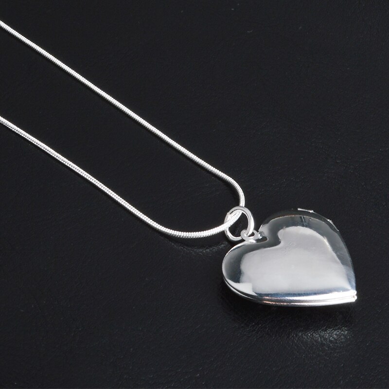 Classique Vintage Rose fleur 925 argent Sterling médaillon Double coeur collier Photo El collier pendentif femmes 'meilleur