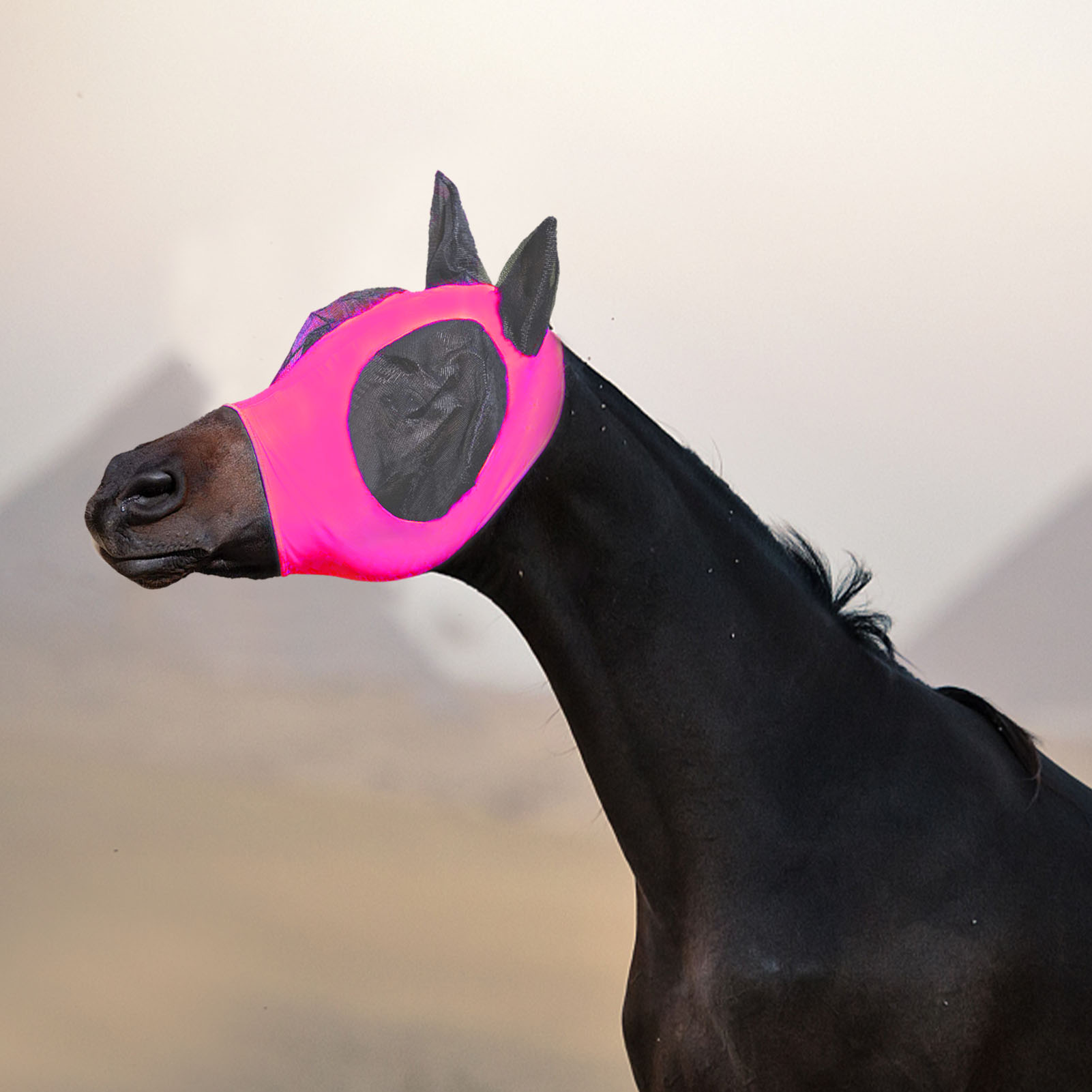Anti Fly Mesh Equine Mask Horse Mask Stretch Bug Eye Horse Fly Mask With Covered Ears Horse Fly Mask Long Nose With Ears
