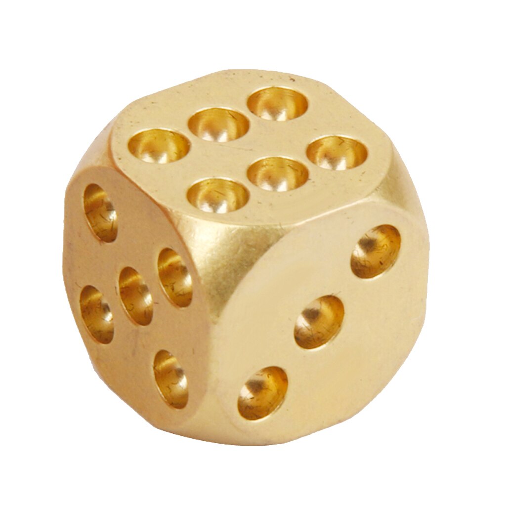 13mm vintage tärningar i massiv mässing med rund kant 6-- sidig spot antik