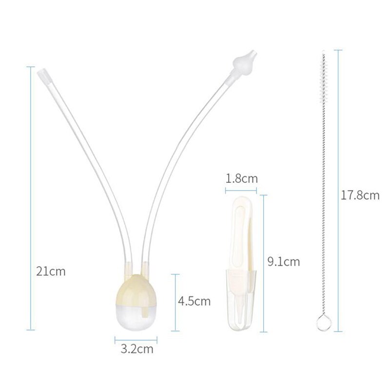 3 pçs/set bebê recém-nascido de segurança nariz aspirador crianças sucção a vácuo nasal conjunto crianças gripe proteções acessórios cuidados com o bebê