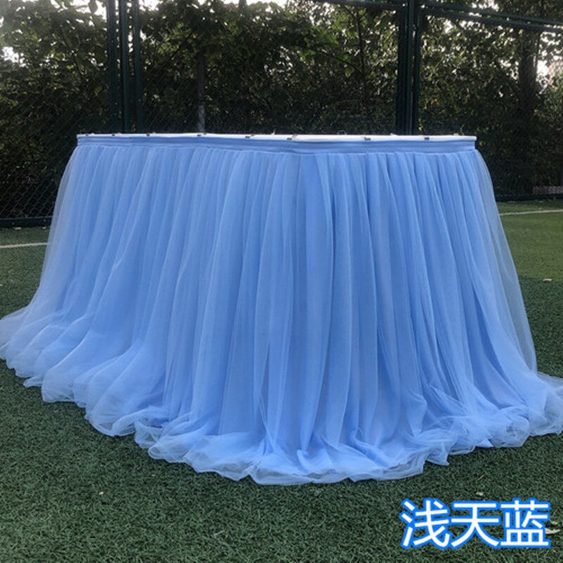Jupe de Table en Tulle 1M, décoration pour mariage, fête prénatale, anniversaire, Tutu, fournitures de fête: 4