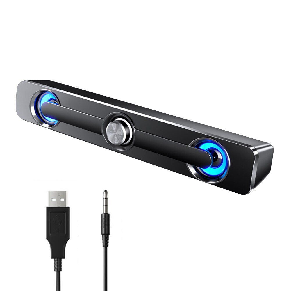 Mini Usb Wired Krachtige Stereo Laptop Tablet Speakers Bluetooth Luidspreker: Black NO Bluetooth