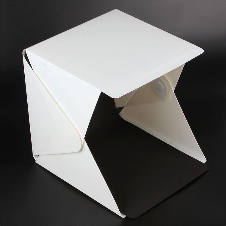 USB Mini Studio Soft Light Box LED Camera Portable with Black and White Photography Backdrop